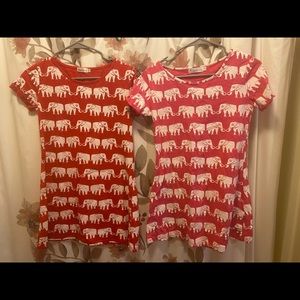 Red and pink elephant dresses